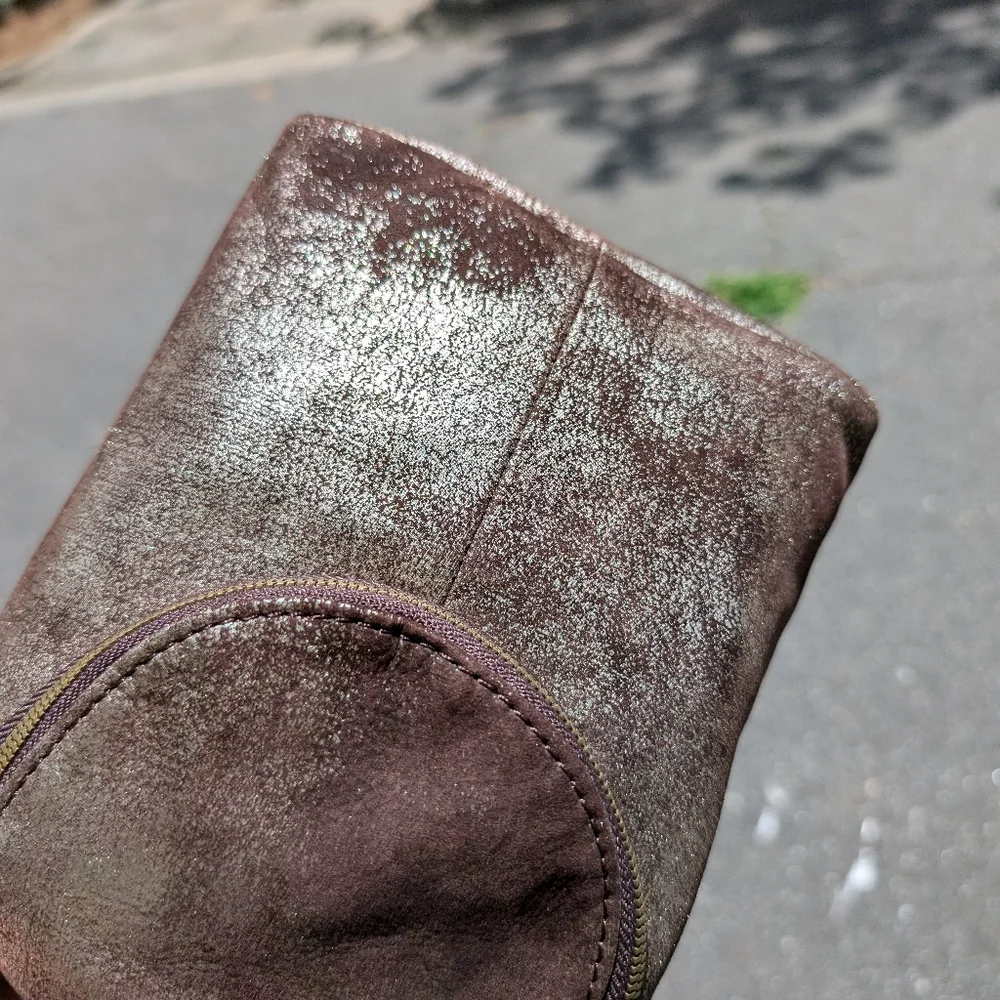 HOBO Fern Brown Metallic crossbody bag (New) - Picture 6 of 13